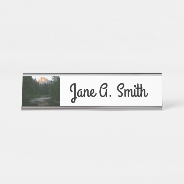Half Dome Sunset in Yosemite National Park Desk Name Plate (Front)