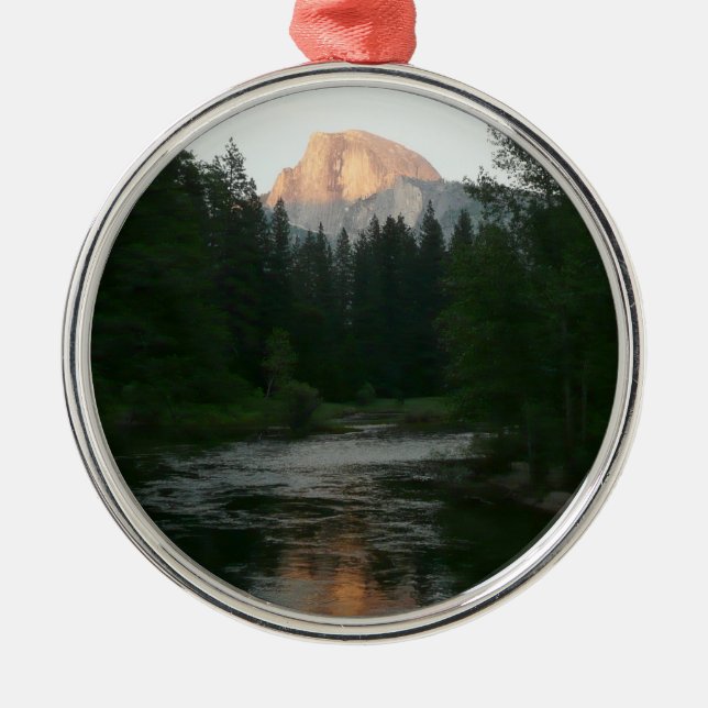 Half Dome Sunset in Yosemite National Park Metal Tree Decoration (Front)