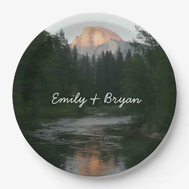 Half Dome Sunset in Yosemite National Park Paper Plate (Front)