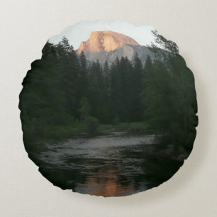 Half Dome Sunset in Yosemite National Park Round Cushion