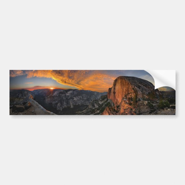 Half Dome Sunset - Yosemite Bumper Sticker (Front)