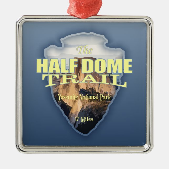 Half Dome Trail (arrowhead) Metal Tree Decoration (Front)