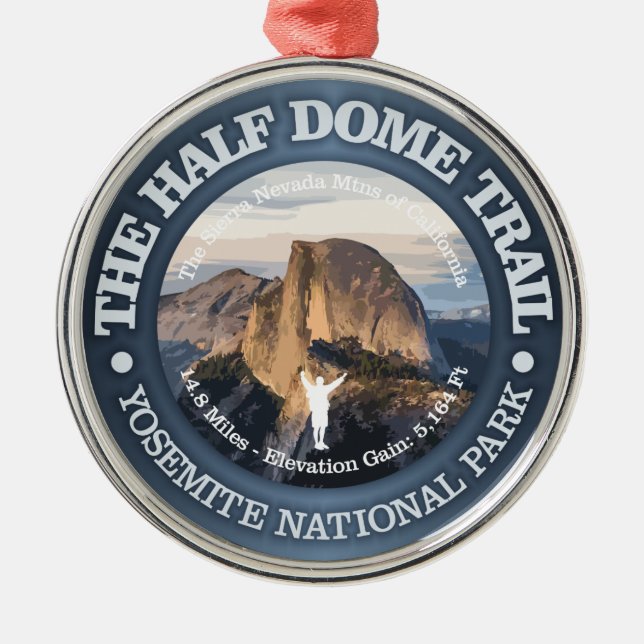 Half Dome Trail Metal Tree Decoration (Front)