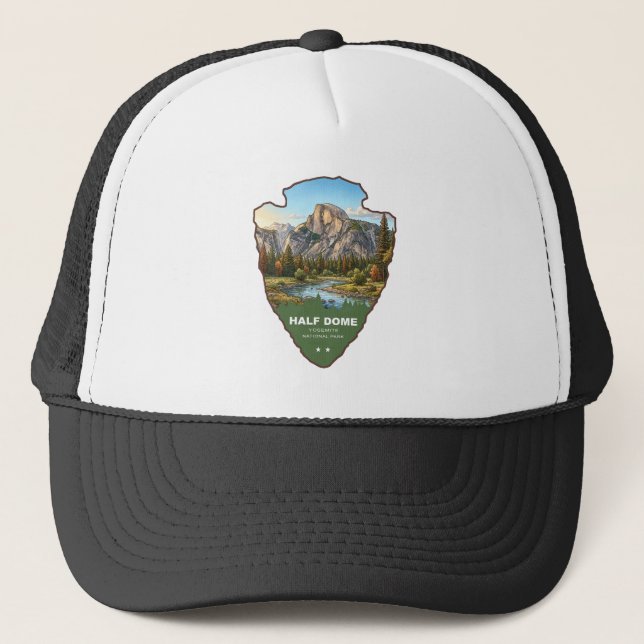 Half Dome Yosemite National Park Arrowhead Trucker Hat (Front)