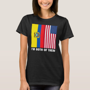 Half Ecuadorian Half American USA DNA Ecuador Heri T-Shirt