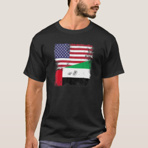 Half Emirian Flag Vintage UAE USA Gift T-Shirt