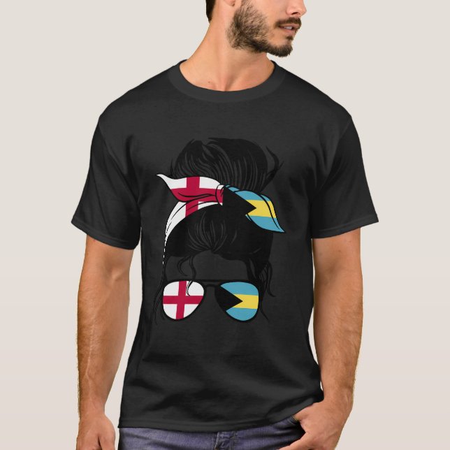 Half English Half Bahamian Mix England And Bahamas T-Shirt (Front)