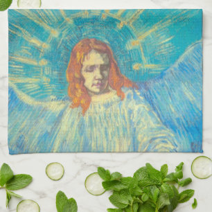 Half Figure of an Angel by Vincent van Gogh Tea Towel