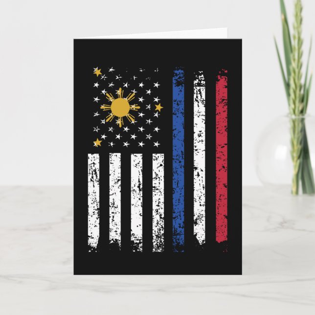 Half Filipino Half American Flag Philippines USA Card (Front)