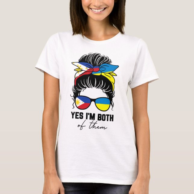 Half Filipino Half Ukrainian Girl Philippines Ukra T-Shirt (Front)
