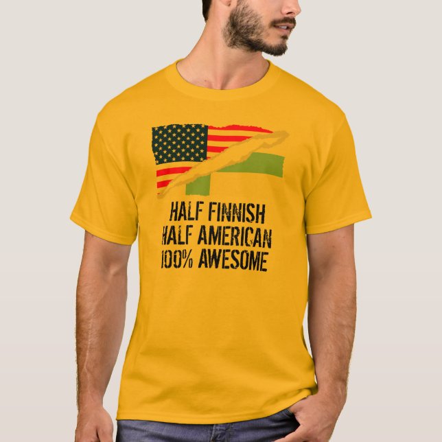 Half Finnish Half American Awesome T-Shirt (Front)