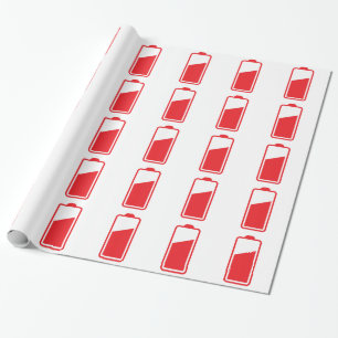 Half full red battery wrapping paper