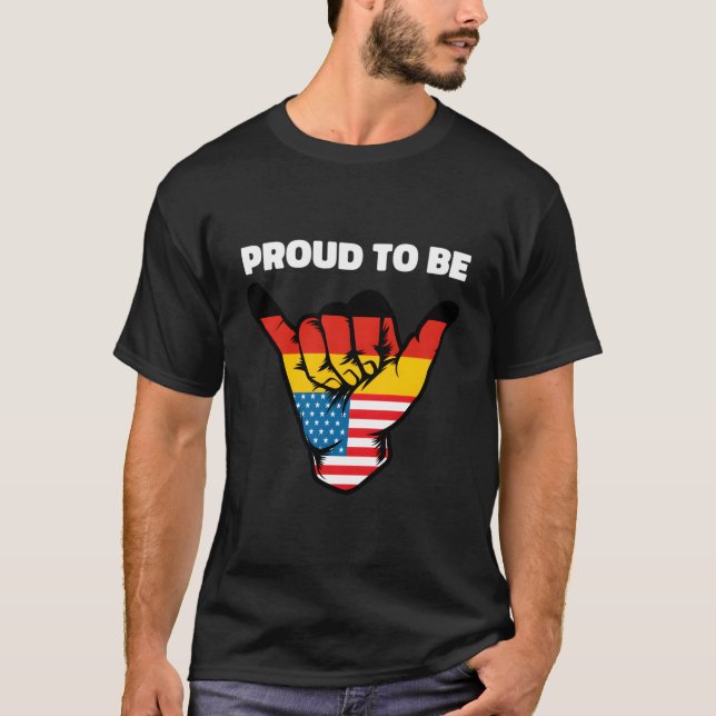 Half German And Half American Germany Usa Flag Sha T-Shirt (Front)