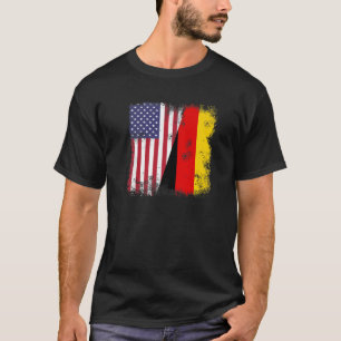 Half German Flag Vintage Germany USA Gift T-Shirt