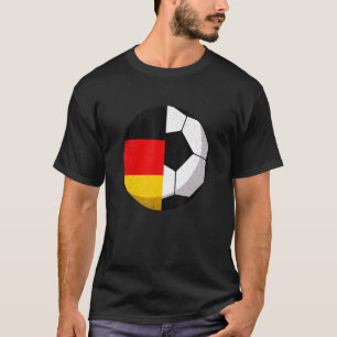 Half Germany Flag Half Football Soccer Soccer Kid T-Shirt