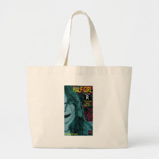 half girl print large tote bag