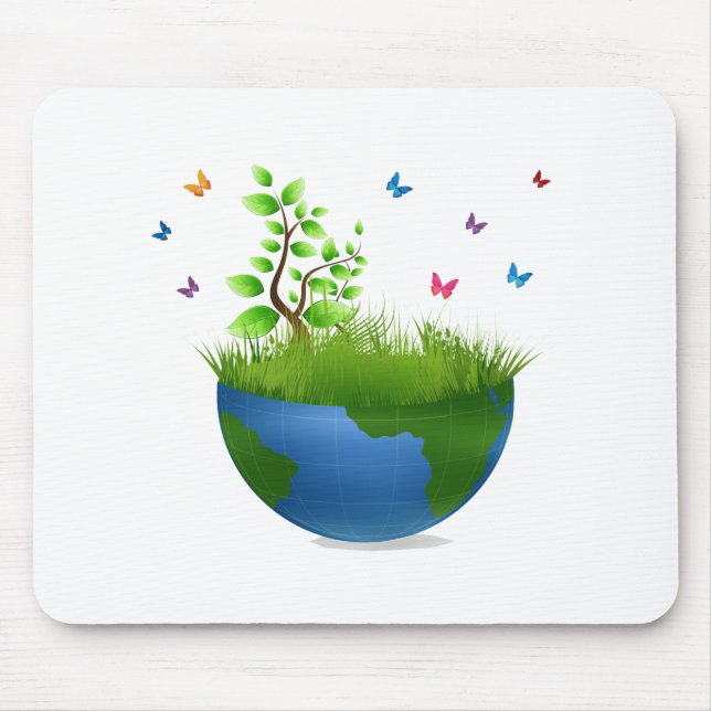half globe grass butterflies.png mouse mat (Front)