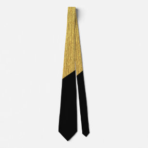 Half gold and black diagonal elegant tie