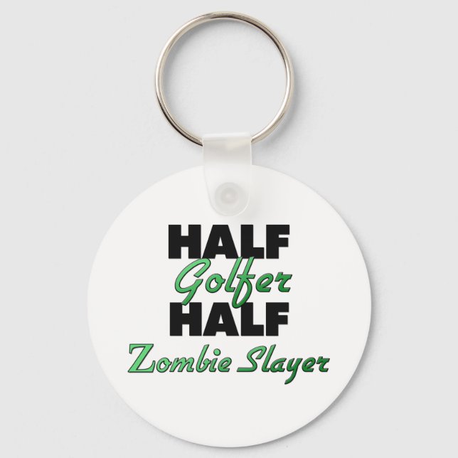 Half Golfer Half Zombie Slayer Key Ring (Front)