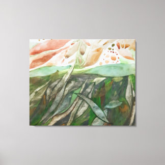 Half greenery and half coloured foliage botanical canvas print