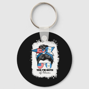 Half Guatemalan And American Guatemala Usa Flag Gi Key Ring