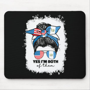 Half Guatemalan And American Guatemala Usa Flag Gi Mouse Mat
