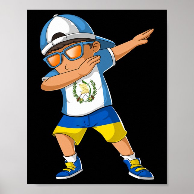 Half Guatemalan Half Ukrainian Boy Guatemala Flag  Poster (Front)