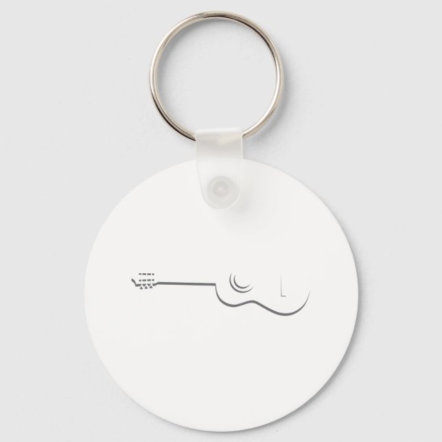 Half Guitar Outline Key Ring (Front)