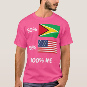 Half Guyanese Guyana Flag Half American Usa Flag D T-Shirt