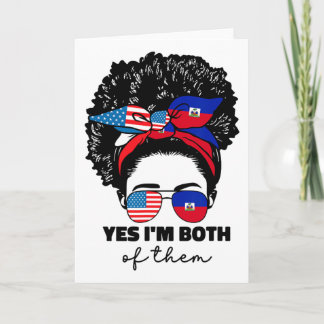 Half Haitian And American America Haiti Usa Flag G Card