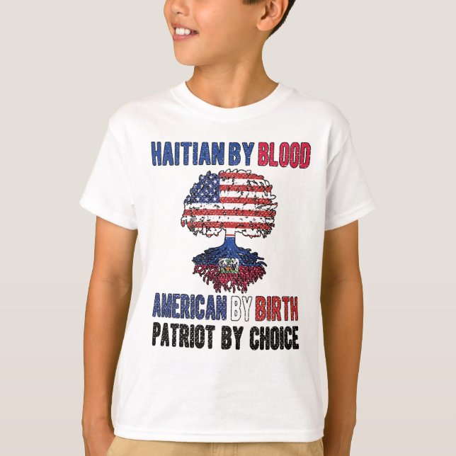 Half Haitian Half American Flag Haiti USA T-Shirt (Front)
