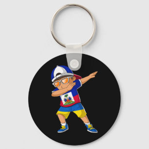 Half Haitian Half Ukrainian Boy Haiti Ukraine Flag Key Ring