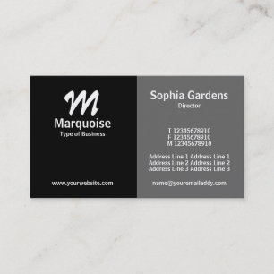 Half & Half - Black and Grey (666666) Business Card