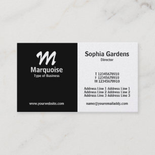 Half & Half - Black (Platinum Card) Business Card