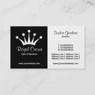 Half & Half (Crown) - Black and White (Gold) Business Card