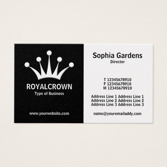 Half & Half (Crown) - Black and White (Platinum) Business Card