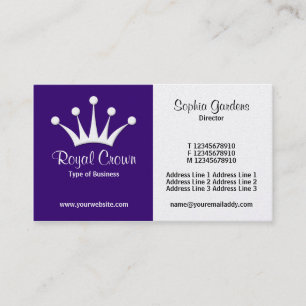 Half & Half (Crown) - Deep Purple (Gold) Business Card
