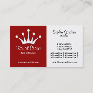 Half & Half (Crown) - Maroon (Gold) Business Card
