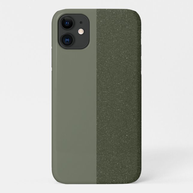 Half & Half Moss Green iPhone 11 Case – Customise (Back)