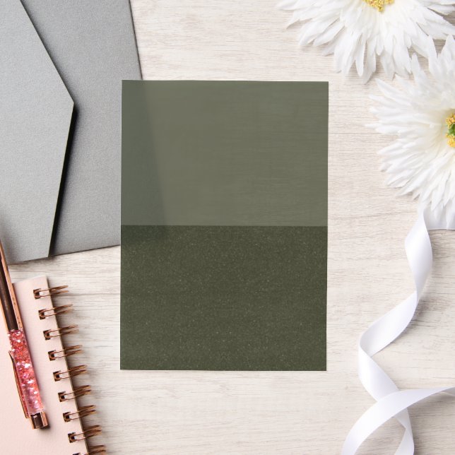 Half & Half Moss Green Vellum Overlay – Customise Vellum Invitations (Wedding)