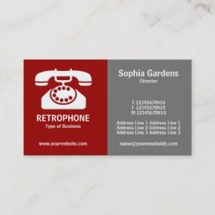 Half & Half (Phone)- Maroon and Grey Business Card