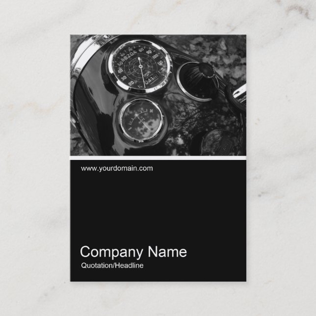 Half&Half Photo 053 - Classic Motorcycle Gauges Business Card (Front)
