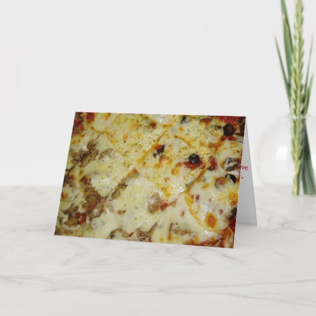 "Half & Half Pizza" Get Well Card (Front)