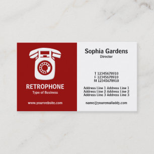 Half & Half (Wallphone)- Maroon and White Business Card