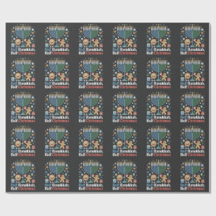 Half Hanukkah Half Christmas Funny Christmukkah Wrapping Paper