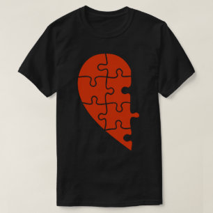 Half Heart Puzzle Couples Valentine's T-Shirt
