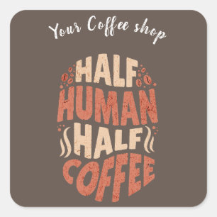 Half human half coffee halioweens Custom Sticker