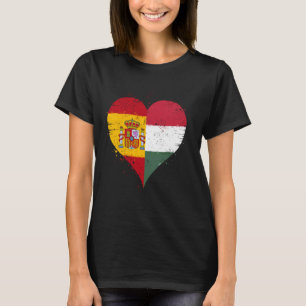 Half Hungarian Half Spanish A Hungary Spain Flag i T-Shirt