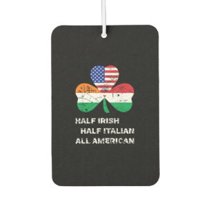 Half Irish Half Italian All American Flag Shamrock Car Air Freshener