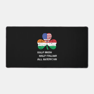 Half Irish Half Italian All American Flag Shamrock Desk Mat